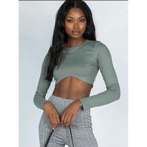 Princess Polly Sarada Long Sleeve Top Khaki 0